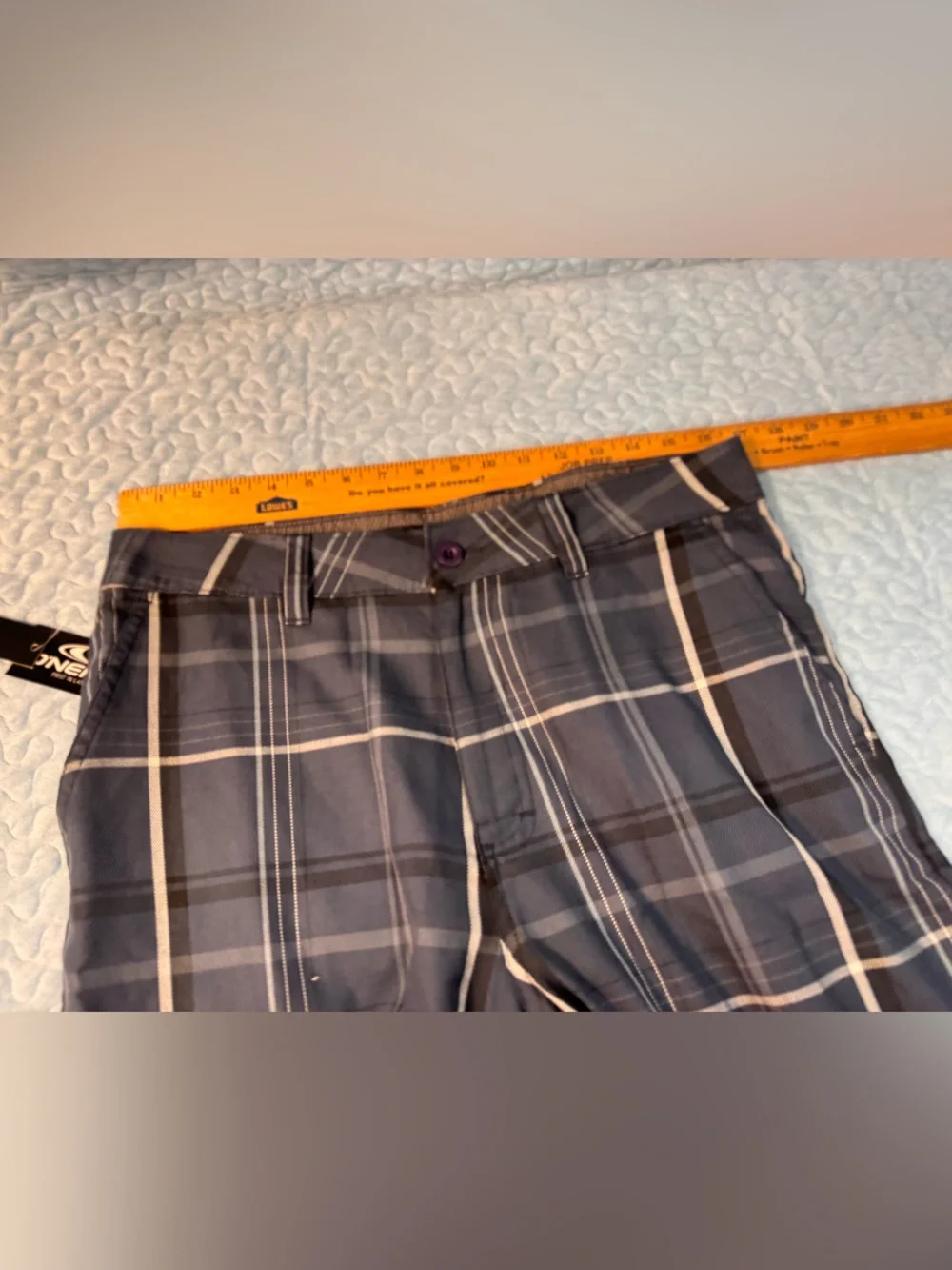 Quiksilver Charcoal and Beige Plaid Swim Shorts - Picture 7 of 12